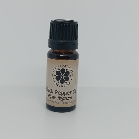 Black Pepper Essential Oil in Amber Glass Bottle by Always Natural