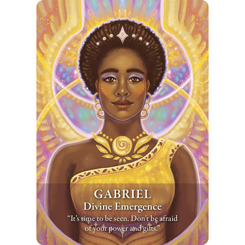 Archangel Gabriel 'Divine Emergence' card from the 22 Archangels Oracle deck, encouraging confidence and embracing your power and gifts.