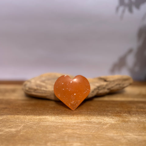 Orange Calcite Puff Heart