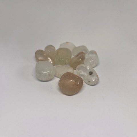 Topaz Tumbled Stones showcasing smooth, polished crystals in light shades of yellow, gold, and clear hues, ideal for clarity, healing, and enhancing personal strength.