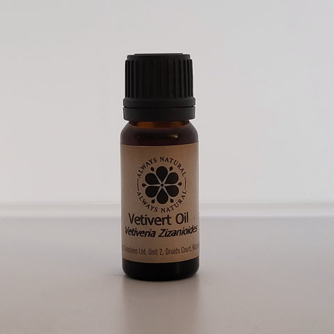 Vetivert Essential Oil in Amber Glass Bottle by Always Natural