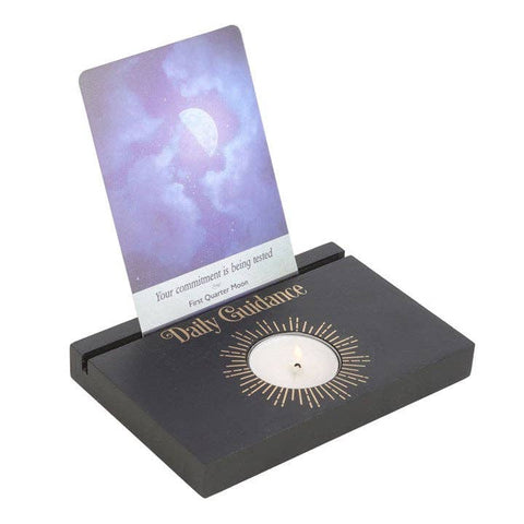Black Daily Guidance Tarot Card Stand and Tealight Holder