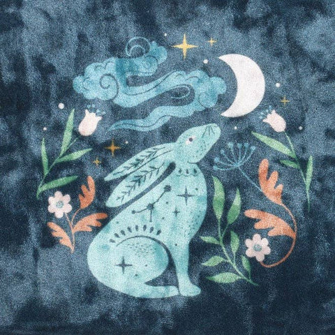 Mystical Midnight Hare Velvet Makeup Bag