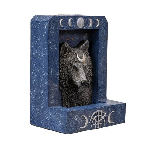 Moon Phase Wolf Backflow Burner
