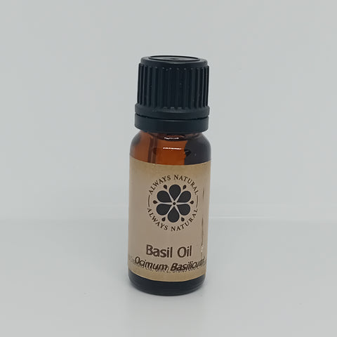 Basil Essential Oil in Amber Glass Bottle by Always Natural