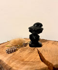 Black Obsidian Witch Carving for protection, grounding, and energy clearing