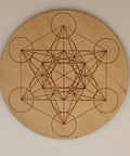 Metatron's Cube Crystal Grid on white background known for amplifying intentions and deepening meditation