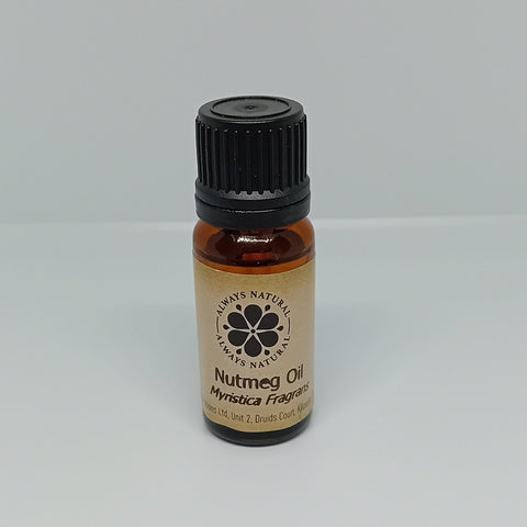 Nutmeg Essential Oil in Amber Glass Bottle by Always Natural