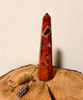 Red Banded Agate Tower with natural banding for grounding and focus