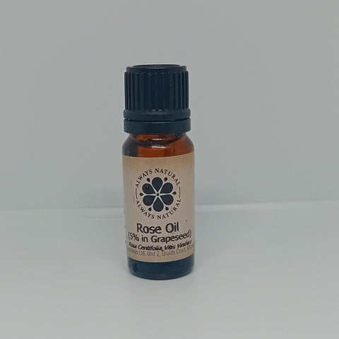 Rose 5% Pure Essential Oil in Amber Glass Bottle by Always Natural