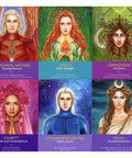 Keepers of the Light Oracle Cards displaying Archangel Michael, Brigid, Cernunnos, Charity, Commander Ashtar, and Diana for spiritual guidance.