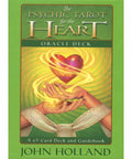 Cover image of 'The Psychic Tarot for the Heart Oracle Deck' by John Holland, featuring a glowing heart and hands, 65-card deck and guidebook.