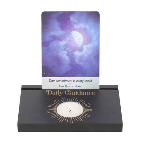 Black Daily Guidance Tarot Card Stand and Tealight Holder