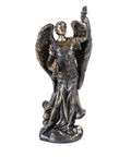 Archangel Uriel resin statue holding a torch, symbolizing wisdom, clarity, and illumination. Ideal for altars, sacred spaces, and spiritual décor.