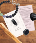 Black Obsidian Crystal Healing Gift Set with bracelet and crystals