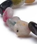 Close up of black tourmaline nugget beads on stretch bracelet showing natural striations — Fragrant Heaven