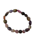 Black tourmaline nugget stretch bracelet on white background showing natural dark stone texture — Fragrant Heaven