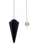 Faceted black tourmaline pendulum for dowsing, energy protection and grounding. Genuine black tourmaline, comes with chain. Free shipping over €70.