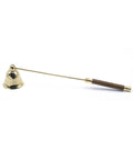 Brass candle snuffer with wooden handle