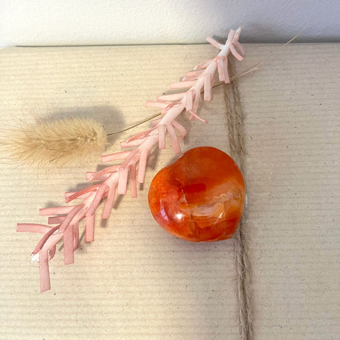 Carnelian Puff Heart one of a kind crystal for motivation and confidence