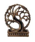 Celtic Tree Backflow Burner incense holder made from cold cast resin, featuring a circular Tree of Life design with detailed branches. Used with incense cones for meditation, relaxation, and creating a calming atmosphere.