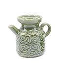 Ceramic oil burner green teapot design for essential oils