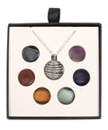 Open Chakra Necklace Gift Set showing pendant and seven tumbled gemstones