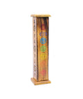 Chakra wooden incense tower holder with carved vents