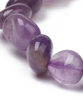 Close up of chevron amethyst nugget beads showing purple and cream tones — Fragrant Heaven