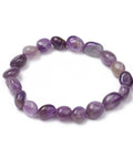 Chevron amethyst nugget stretch bracelet flat lay on white background — Fragrant Heaven