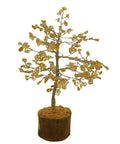Handcrafted citrine gem tree with 200 beads on wooden base on white background — Fragrant Heaven