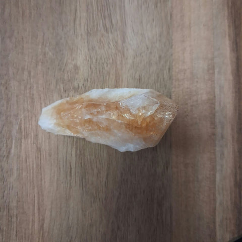 Natural citrine raw stone with polished point on white background, 7cm — Fragrant Heaven