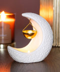 Crescent Moon Hanging Oil Burner with tealight glow