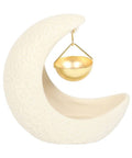 White ceramic crescent moon hanging oil burner