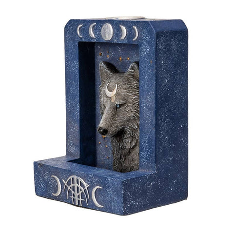 Moon Phase Wolf Backflow Burner