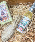 Florida Water Cleansing Gift Set with soap, Agua de Florida, and white sage smudge stick for spiritual cleansing