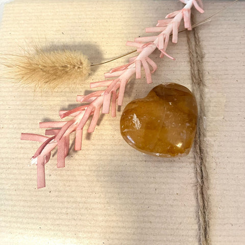 Golden Healer Puff Heart one of a kind crystal for balance and clarity