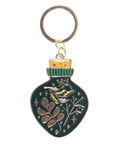Green Witch Potion Bottle Keyring Front View
