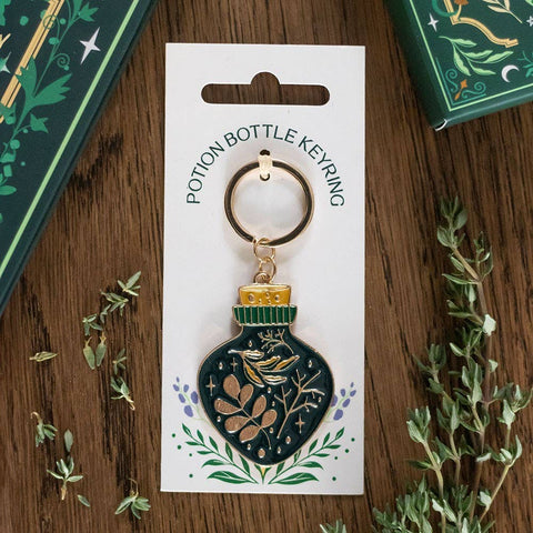 Green Witch Potion Bottle Keyring Packaging