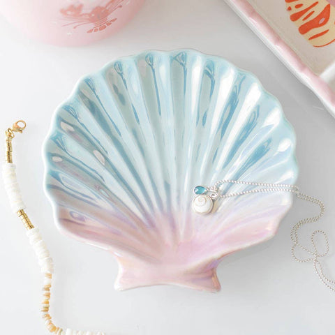 Iridescent Shell Trinket Dish with Jewellery