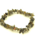 Labradorite chip stretch bracelet on white background showing iridescent flash — Fragrant Heaven