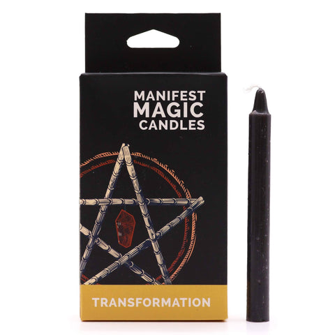 Pack of black manifest magic transformation ritual candles