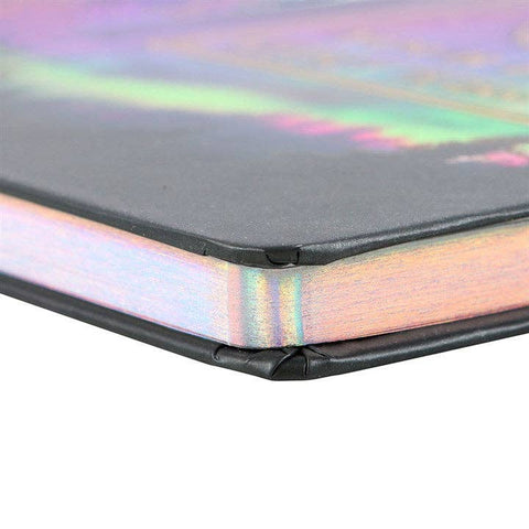Edge detail of Manifest Your Life A5 Planner showing holographic page edges.