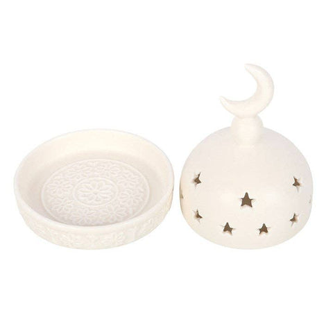 Moon Mosque Incense and Tealight Holder Open View