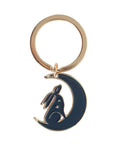Gold Mystical Midnight Hare Keyring showing moon and hare charm detail