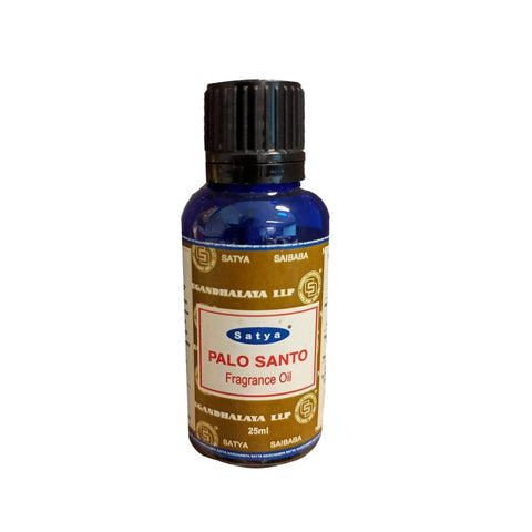 Satya palo santo fragrance oil 25ml glass bottle on white background — Fragrant Heaven Ireland