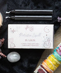 Protection spell candle kit with grey ritual candles and holder