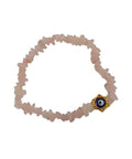Rose Quartz chip bracelet with gold star and Turkish Eye charm symbolising love, protection, and emotional healing. Associated with the Heart Chakra.