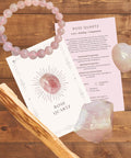 Rose Quartz Crystal Healing Gift Set with bracelet and crystals