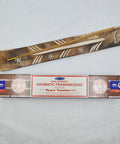 Satya Aromatic Frankincense Nag Champa Incense Sticks 15g box on a white background, perfect for meditation and prayer.